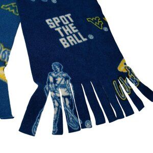 WVU Mountaineers Scarf Blue Fleece Fringe West Virginia University Winter